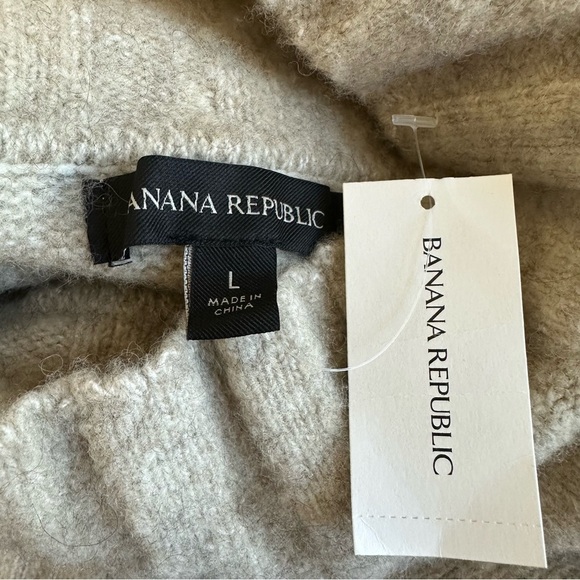 Banana Republic NWT Mock Neck Sweater Dress Heather Wheat Tan Wool Blend Shift - Picture 11 of 12